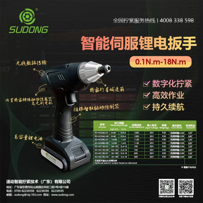 無線動(dòng)力，如虎添翼 | 速動(dòng)智能伺服鋰電扳手